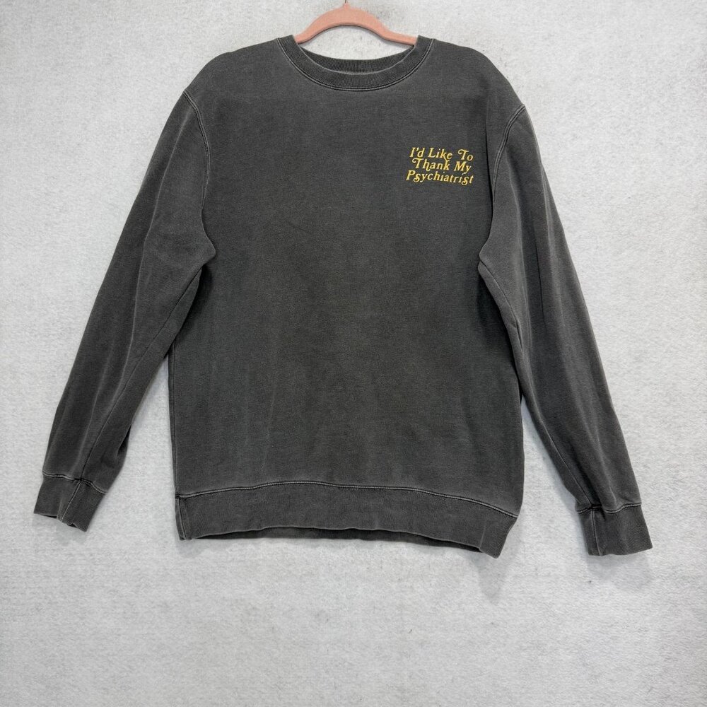 Peace Collective Sweatshirt Mens Medium Gray Fleece Graphic Crewneck Pullover